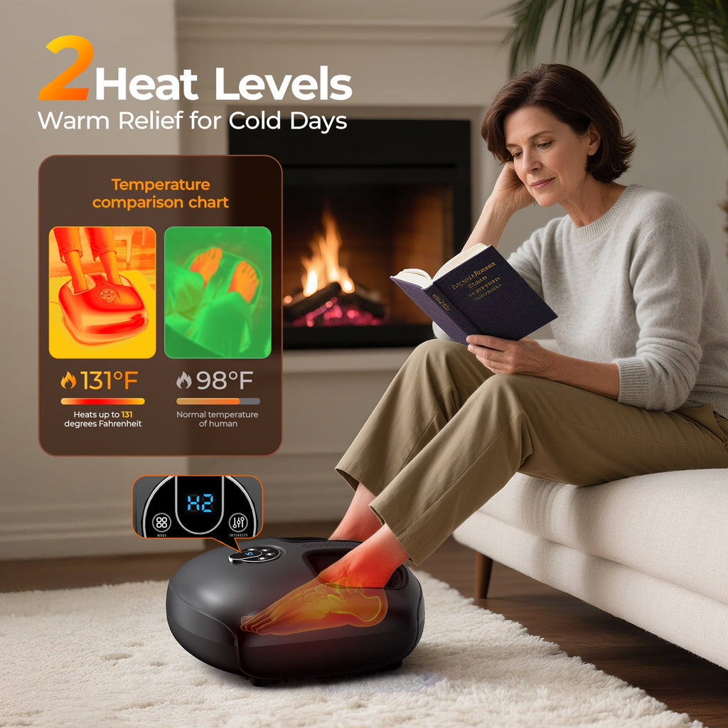 Foot Massager with Heat, Shiatsu Foot Massager Machine for Neuropathy Pain, with Remote, FSA HSA Eligible, Gifts for Women Men