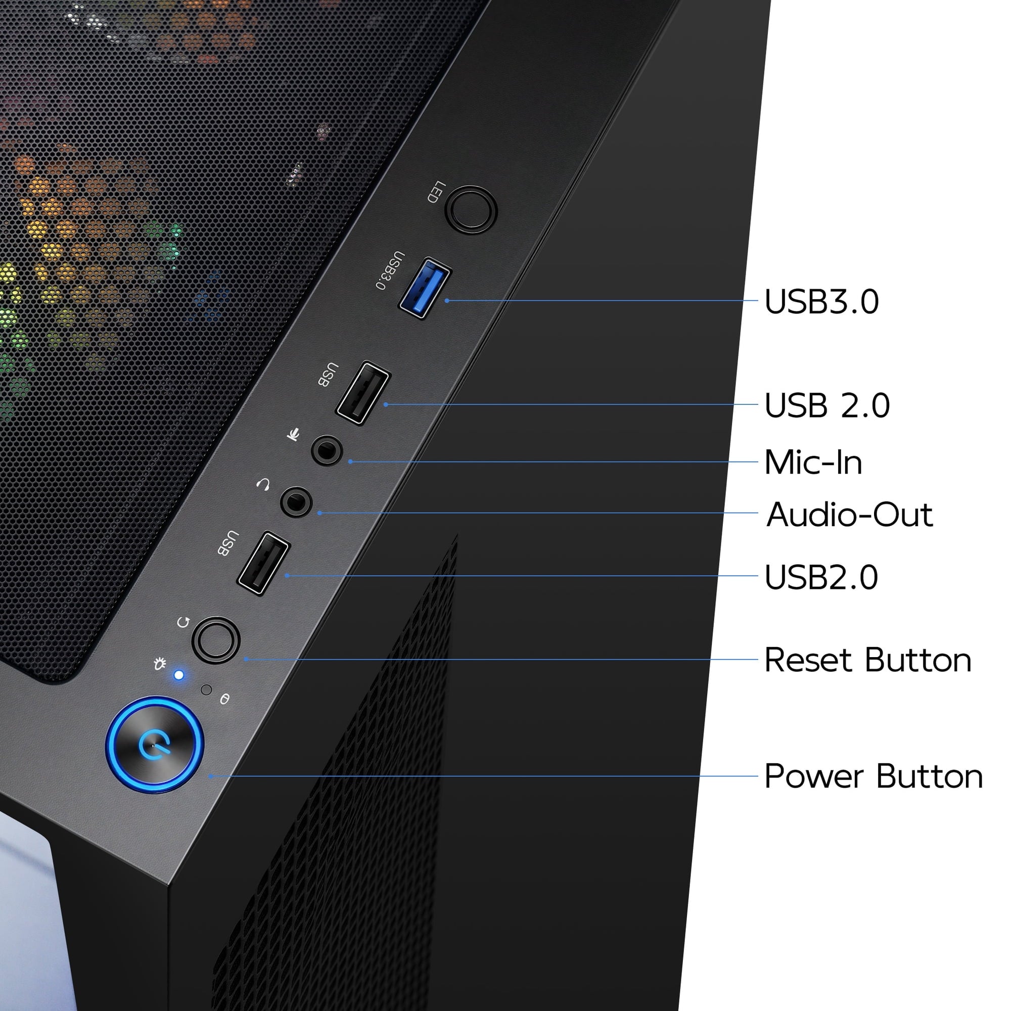 Budget Gaming PC Computers Desktop, Intel Core i7 up to 4.0GHz, GTX 1050 Ti 4GB, 16GB RAM, 512GB M.2 SSD, BX3 550W 80PLUS Bronze PSU, WiFi 5, RGB Fan x5, Windows 11 Home, prebuilt PC Gaming, Black